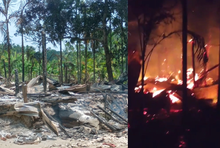 টেকনাফের বাহারছড়ায় জমি বিরোধের জেরে অগ্নিকাণ্ড, বসতবাড়ি পুড়ে ছাই