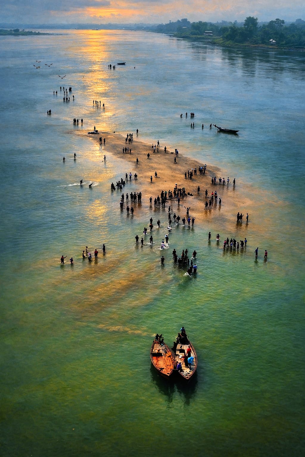 গোপালগঞ্জের মধুমতী নদীর বুকে এক টুকরো 'মিনি কক্সবাজার'